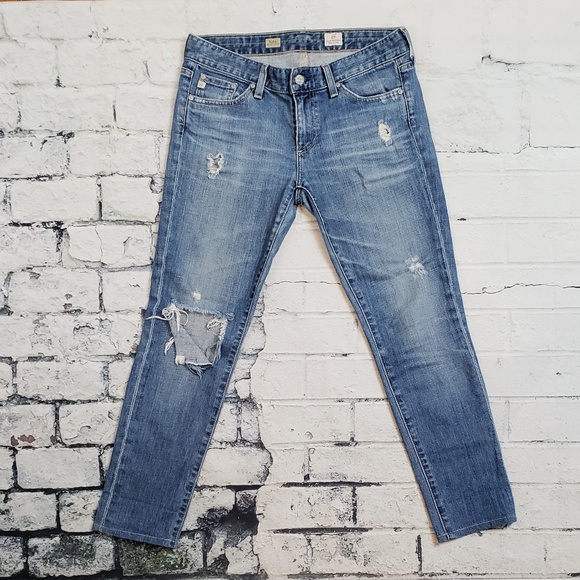 Ag Adriano Goldschmied Denim - AG Distressed Relaxed Skinny Jeans